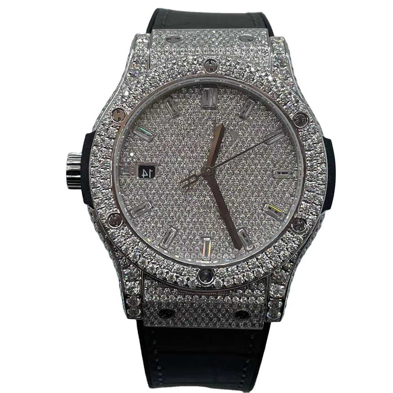 Wristwatches Luxury Custom Bling Iced Out Watches White Gold Plated Moiss anite Diamond Watchess 5A high quality replication Mechanical QPBH, Silver
Wristwatches Luxury Custom Bling Iced Out Watches White Gold Plated Moiss anite Diamond Watchess 5A high quality replication Mechanical QPBH, Silver