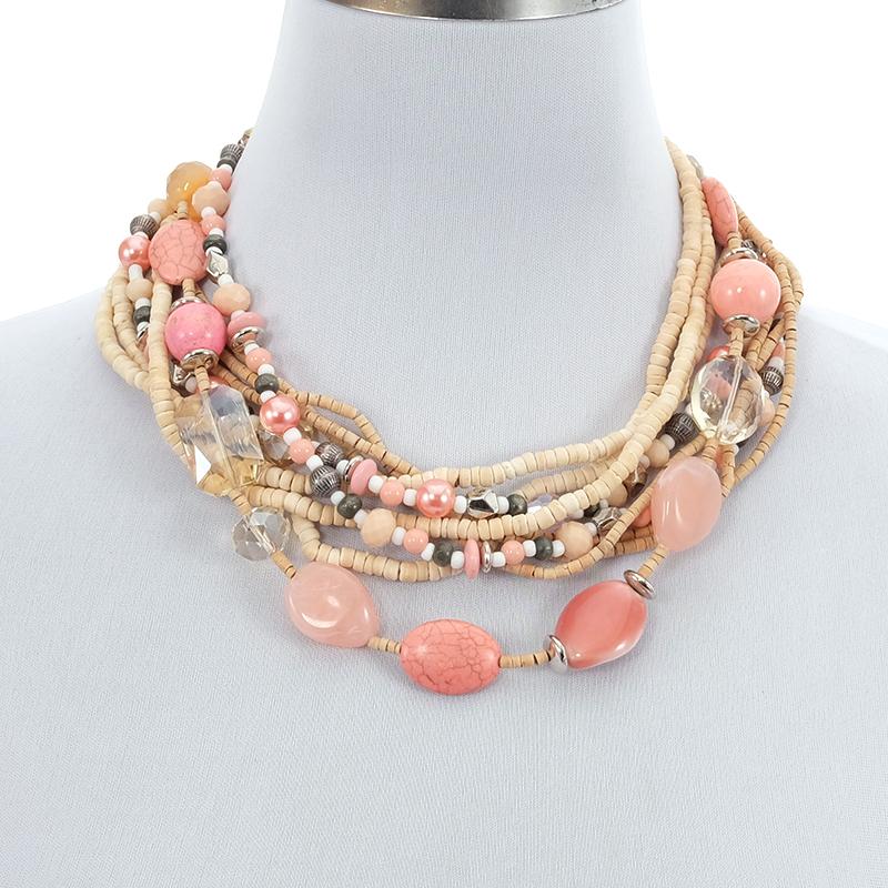 Chains Antique Statement Trendy Beaded Strand Natural Stone Necklace Pink Beads Fashion Jewelry For Women Bohemian
Chains Antique Statement Trendy Beaded Strand Natural Stone Necklace Pink Beads Fashion Jewelry For Women Bohemian