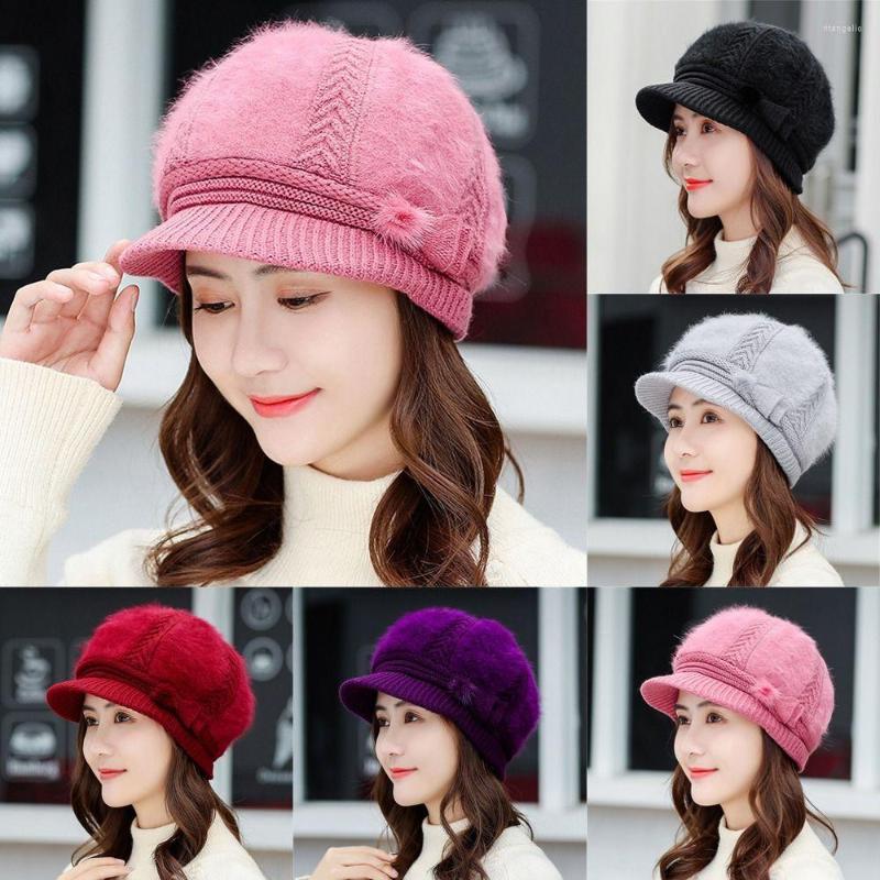 Berets Female Fur Women Winter Warm Hat Ball Cap Skullies Beanies Knitted Hats, Black
Berets Female Fur Women Winter Warm Hat Ball Cap Skullies Beanies Knitted Hats, Black