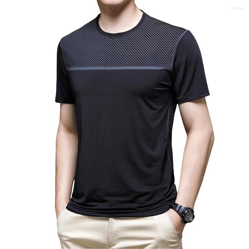 Men's T Shirts Summer Men's Thin Short-Sleeved Ice Silk Breathable Casual Business Loose T-Shirt Fashion Round Neck Sports Shirt, Black
Men's T Shirts Summer Men's Thin Short-Sleeved Ice Silk Breathable Casual Business Loose T-Shirt Fashion Round Neck Sports Shirt, Black