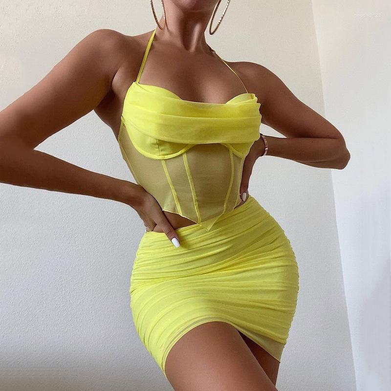 Work Dresses Wepbel Women Dress Sets Mesh Stitching Halter Backless Camis Top Two-Piece Summer Outfits Clubwear Pencil Mini Skirts, Black
Work Dresses Wepbel Women Dress Sets Mesh Stitching Halter Backless Camis Top Two-Piece Summer Outfits Clubwear Pencil Mini Skirts, Black