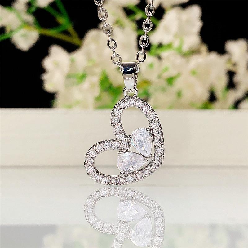 Pendant Necklaces Huitan Heart Jewelry Fashion Necklace For Women Full Dazzling Cubic Zirconia Luxury Bridal Wedding Accessories Wholesale L
Pendant Necklaces Huitan Heart Jewelry Fashion Necklace For Women Full Dazzling Cubic Zirconia Luxury Bridal Wedding Accessories Wholesale L