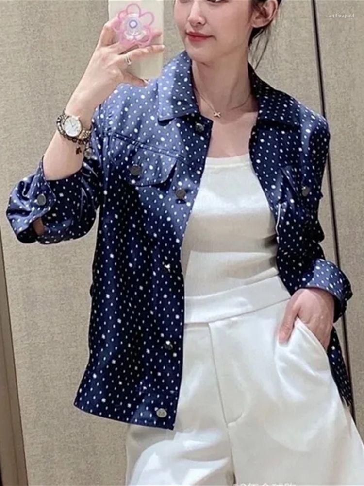Women' Blouses Women Polka Dot Print Silk Elegant Loose Long Sleeve Blouse Casual Shirt With Pocket
Women' Blouses Women Polka Dot Print Silk Elegant Loose Long Sleeve Blouse Casual Shirt With Pocket