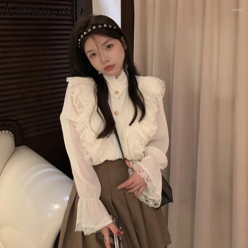 Women's Blouses Kimutomo Gentle Loose Lace Ruffles Stitching Solid Shirt Woman Elegant Stand Collar Flare Sleeves Single Breast Versatile, Apricot
Women's Blouses Kimutomo Gentle Loose Lace Ruffles Stitching Solid Shirt Woman Elegant Stand Collar Flare Sleeves Single Breast Versatile, Apricot