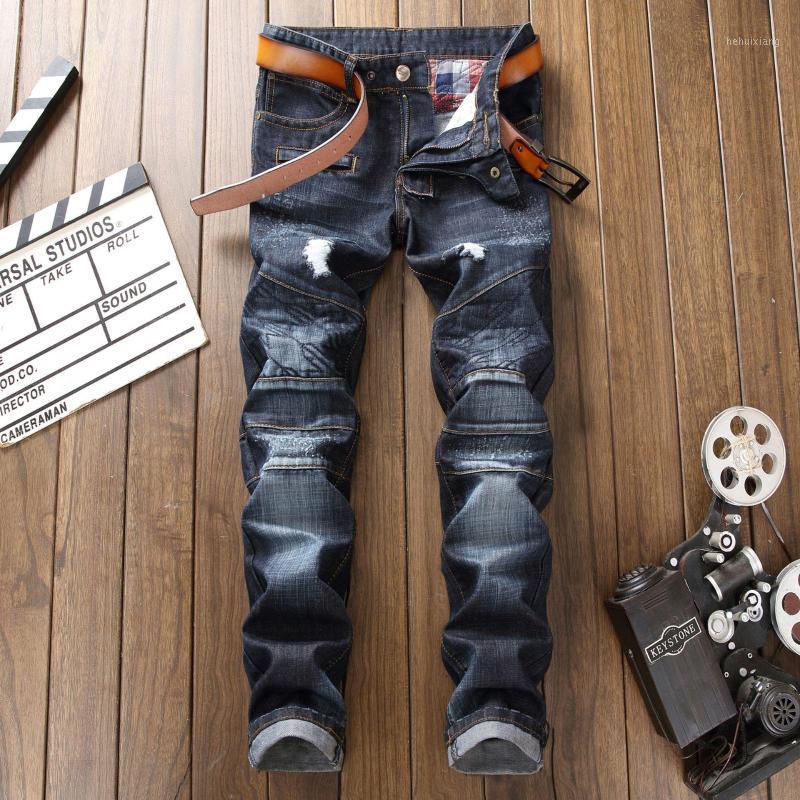 Men's Jeans Fashion Trend Ripped Denim Pants Stretch Motor Straight Vintage Trousers, Blue
Men's Jeans Fashion Trend Ripped Denim Pants Stretch Motor Straight Vintage Trousers, Blue