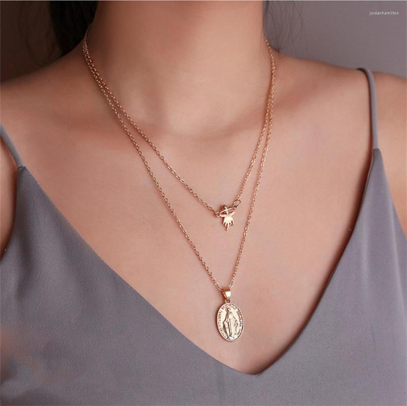 Pendant Necklaces Vintage Fashion Boho Gold Color Scarecrow Oval Jesus Portrait Necklace For Women Multilevel Choker Chain Jewelry
Pendant Necklaces Vintage Fashion Boho Gold Color Scarecrow Oval Jesus Portrait Necklace For Women Multilevel Choker Chain Jewelry