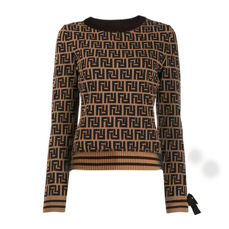 Sweater Women's Autumn Round neck striped fashion Long Sleeve Women High End Jacquard Cardigan knitting Sweaters Coats