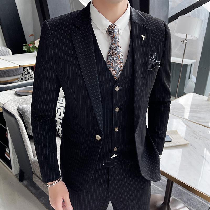 Men's Suits Blazer Tank Top 3 Piece Men's Business Casual Striped Formal High Quality Suit Dress Three Groom Wedding, Black
Men's Suits Blazer Tank Top 3 Piece Men's Business Casual Striped Formal High Quality Suit Dress Three Groom Wedding, Black