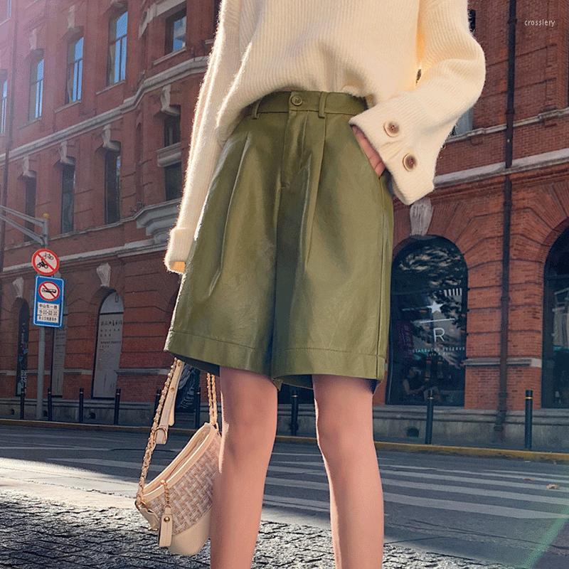 Women' Shorts Autumn PU Leather Women Casual Loose Wide-leg Pants Fashion Street Retro Stretch Plus Size XS-4XL, Green
Women' Shorts Autumn PU Leather Women Casual Loose Wide-leg Pants Fashion Street Retro Stretch Plus Size XS-4XL, Green
