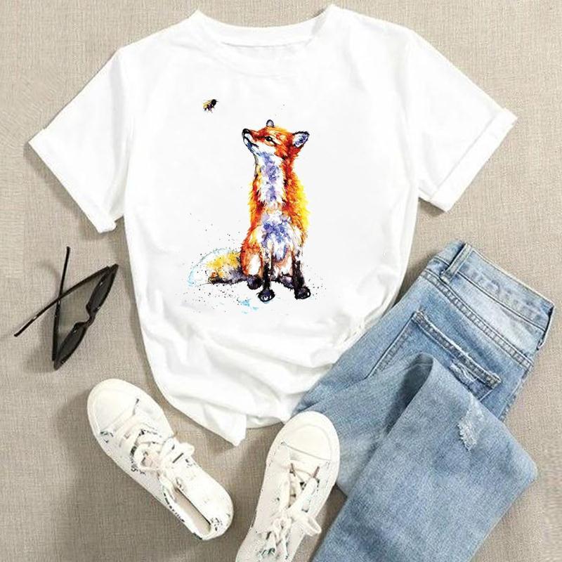 Women' T Shirts Clothes Short Sleeve Wild Animal Vintage Watercolor Women Cartoon Graphic Tees Ladies Summer Fashion Tshirts Tops Female, Bvr29099
Women' T Shirts Clothes Short Sleeve Wild Animal Vintage Watercolor Women Cartoon Graphic Tees Ladies Summer Fashion Tshirts Tops Female, Bvr29099