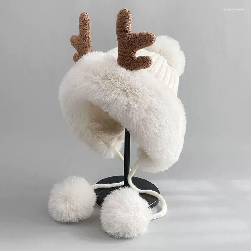 Berets Winter Women Thickened Fur Bomber Hats Girls Cute Casual Knitted Earflap Ear Protection Animal Pattern Beanie Cap Skullies, White
Berets Winter Women Thickened Fur Bomber Hats Girls Cute Casual Knitted Earflap Ear Protection Animal Pattern Beanie Cap Skullies, White