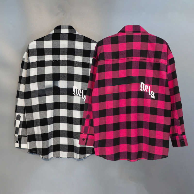 Fashion casual shirt men women long-sleeved shirts designer Shirt lapel lattice thin jacket palm letter print cardigan coat, Wine
Fashion casual shirt men women long-sleeved shirts designer Shirt lapel lattice thin jacket palm letter print cardigan coat, Wine