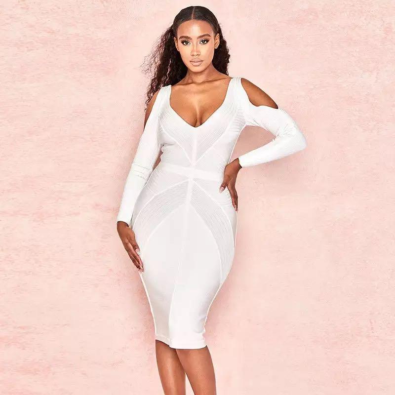 Casual Dresses Women Sexy Backless Full Deep V Neck Elegant Bandage Dress Night Bodycon Party, White
Casual Dresses Women Sexy Backless Full Deep V Neck Elegant Bandage Dress Night Bodycon Party, White