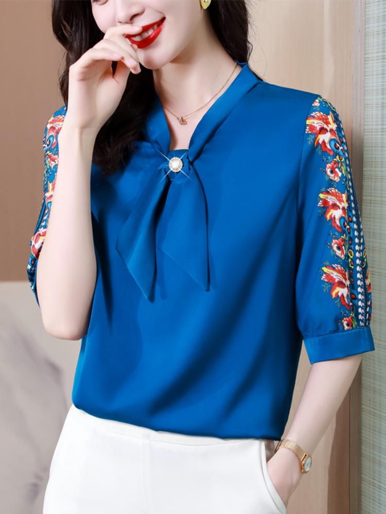 Women's Blouses & Shirts Women Blouse Printing Half Sleeve Fashion Tops Bow Elegant Shirt Green For OL Summer Female ClothingWomen's, White
Women's Blouses & Shirts Women Blouse Printing Half Sleeve Fashion Tops Bow Elegant Shirt Green For OL Summer Female ClothingWomen's, White