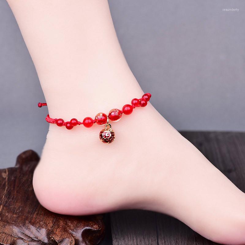 Anklets Chinoiserie Year Of Fate Red Rope Wax Thread Anklet Classical Exquisite Chalcedony Beads Cloisonne Pendant Retro Jewelry
Anklets Chinoiserie Year Of Fate Red Rope Wax Thread Anklet Classical Exquisite Chalcedony Beads Cloisonne Pendant Retro Jewelry