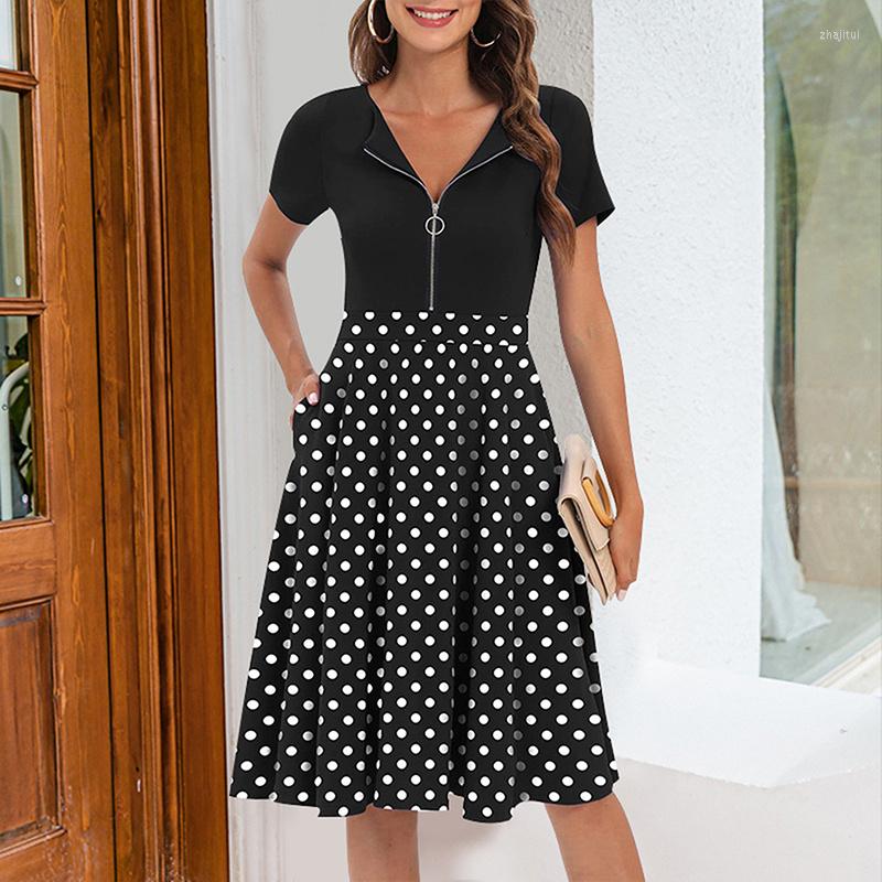 Party Dresses 2023 Summer Stitching Dress Short-sleeved High-waisted V-neck All-match A-line Skirt Fashionable Temperament Women Clothing, Black flower
Party Dresses 2023 Summer Stitching Dress Short-sleeved High-waisted V-neck All-match A-line Skirt Fashionable Temperament Women Clothing, Black flower