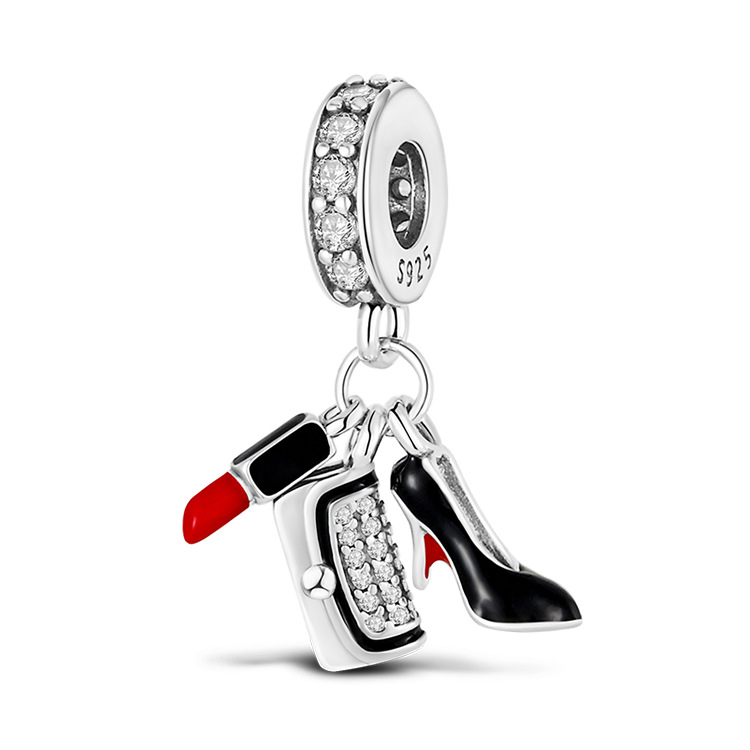 New Popular 925 Sterling Silver Designer European And Beads High Heels Queen Creative DIY Pendant Accessories Wholesale