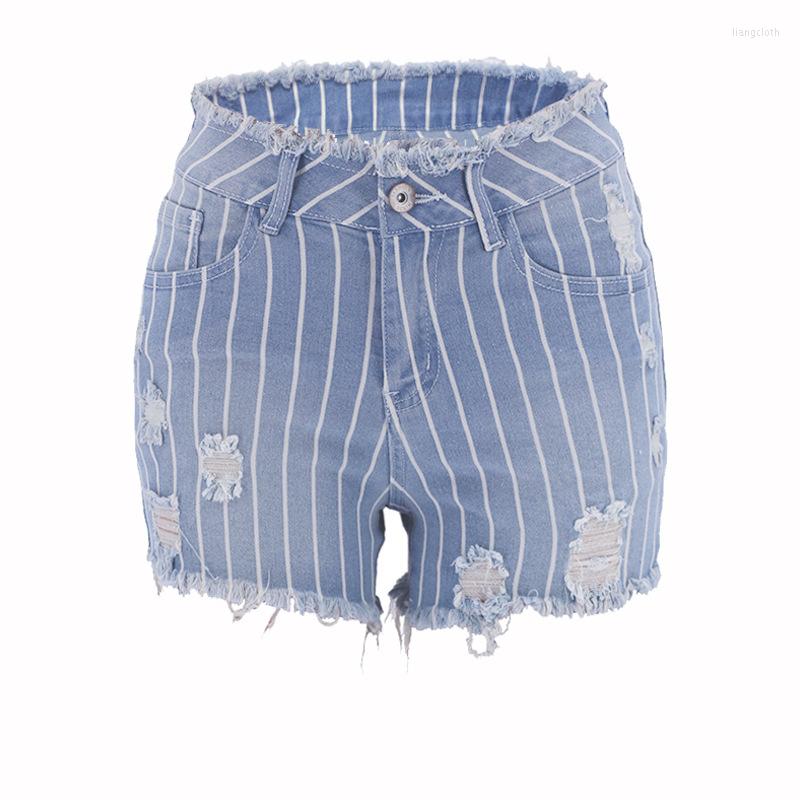 Women' Shorts Classic Striped Hole High Waist Feminino Denim Jean Women Summer, As shown
Women' Shorts Classic Striped Hole High Waist Feminino Denim Jean Women Summer, As shown