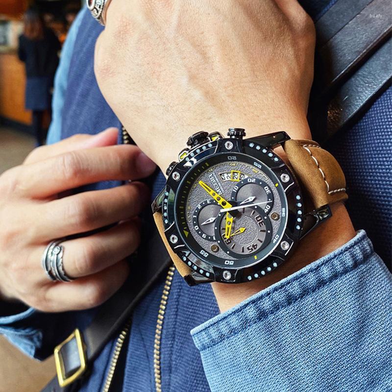 Wristwatches MEGIR Watch Chronograph Sport Mens Watches Quartz Clock Leather Male Wristwatch Relogio Masculino Fashion Gift, Ml2130g-bkbn-15
Wristwatches MEGIR Watch Chronograph Sport Mens Watches Quartz Clock Leather Male Wristwatch Relogio Masculino Fashion Gift, Ml2130g-bkbn-15