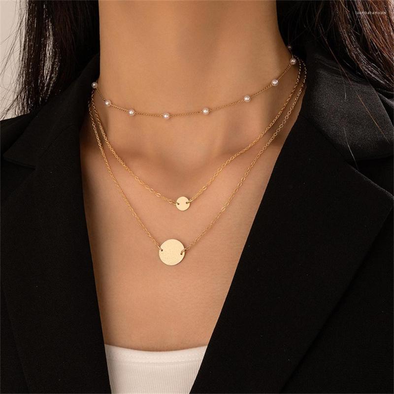 Pendant Necklaces Fashion Boho Multilevel Gold Color Faux Pearl Chain Round Sequin Necklace For Women Female Vintage Simple Choker Jewelry
Pendant Necklaces Fashion Boho Multilevel Gold Color Faux Pearl Chain Round Sequin Necklace For Women Female Vintage Simple Choker Jewelry