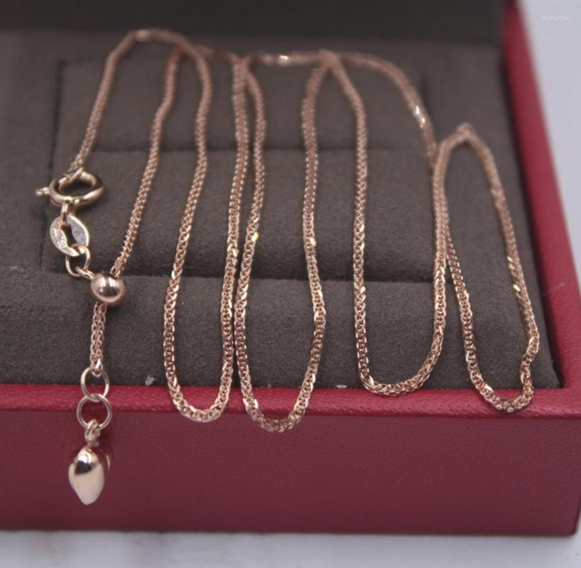Chains Real 18K Rose Gold Chain Lucky Wheat Woman's Necklace / 19.6 INCH Adjustable 2.5-2.7g 0.9mm
Chains Real 18K Rose Gold Chain Lucky Wheat Woman's Necklace / 19.6 INCH Adjustable 2.5-2.7g 0.9mm