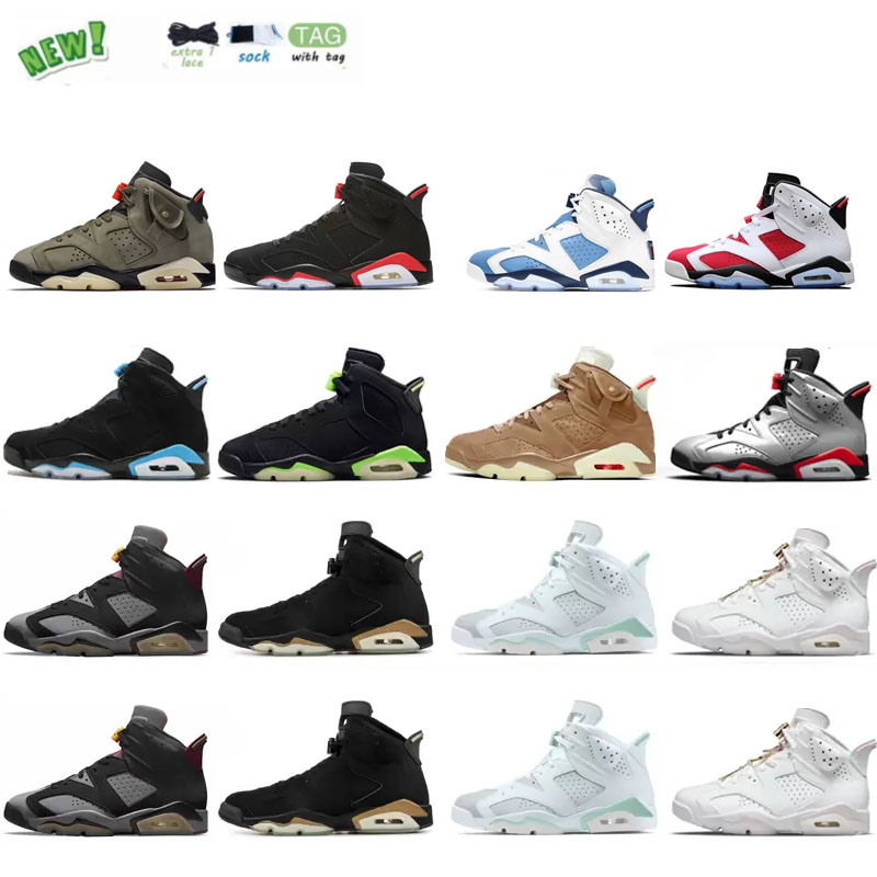 

Wholesale 6 Basketball Shoes for Mens Electric Green University Blue Black Infrared DMP Carmine 6s Cactus Gold Hoops Khaki Yellow Trainers Sport Sneaker, Color#24