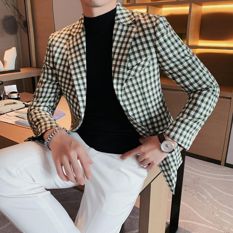 Men's Suits & Blazers Autumn Winter Plaid Mens Blazer Jacket British Casual Suit Slim Business Social Dress Coat Streetwear MasculinoMen's
Men's Suits & Blazers Autumn Winter Plaid Mens Blazer Jacket British Casual Suit Slim Business Social Dress Coat Streetwear MasculinoMen's