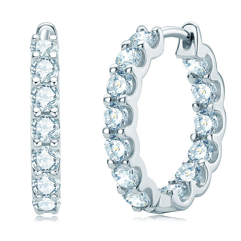 Allergic Free S925 Sterling Silver Studs Bling Moissanite Diamond Hoops Earrings Jewelry for Girls Women Nice Gift
Allergic Free S925 Sterling Silver Studs Bling Moissanite Diamond Hoops Earrings Jewelry for Girls Women Nice Gift
