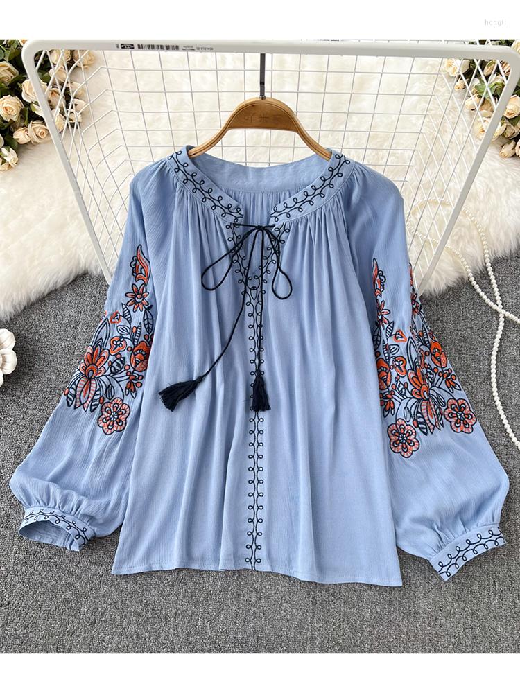 Women's Blouses Women Spring Autumn Blouse Ethnic Retro Round Neck Embroidered Tassel Loose Tie Cotton And Linen Shirt Casual Doll D2763, Green
Women's Blouses Women Spring Autumn Blouse Ethnic Retro Round Neck Embroidered Tassel Loose Tie Cotton And Linen Shirt Casual Doll D2763, Green