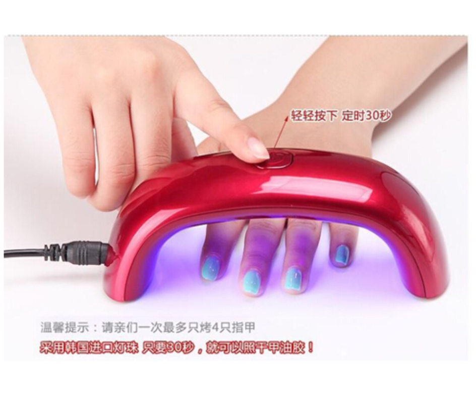 Efficient 9W 3 LED Mini UV Nail Cure Machine for Faster Gel Manicures via USB Charging