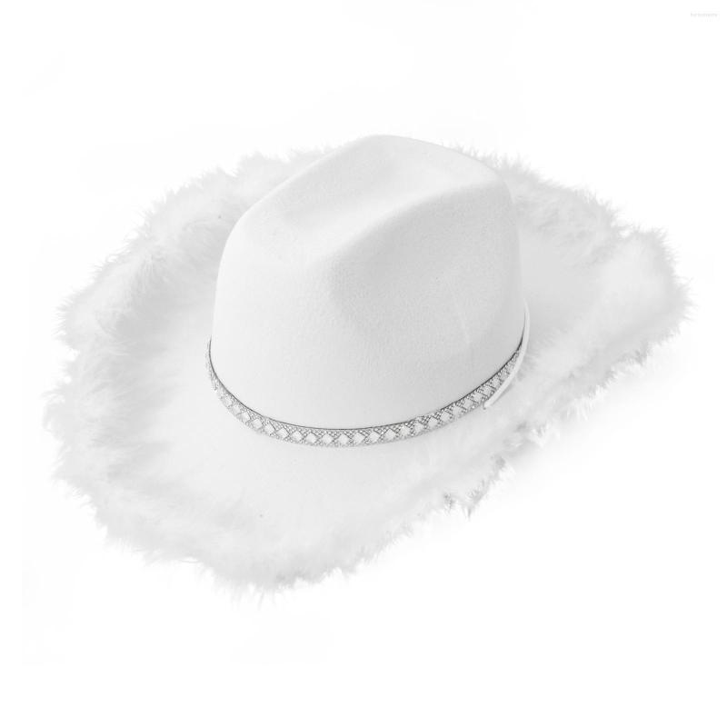 Berets Western Cowboy Hat White Feather Brim Elegant Cowgirl Wide Caps Non Woven Wedding Bridal Bachelor Carnival Party Hats, Type a white
Berets Western Cowboy Hat White Feather Brim Elegant Cowgirl Wide Caps Non Woven Wedding Bridal Bachelor Carnival Party Hats, Type a white