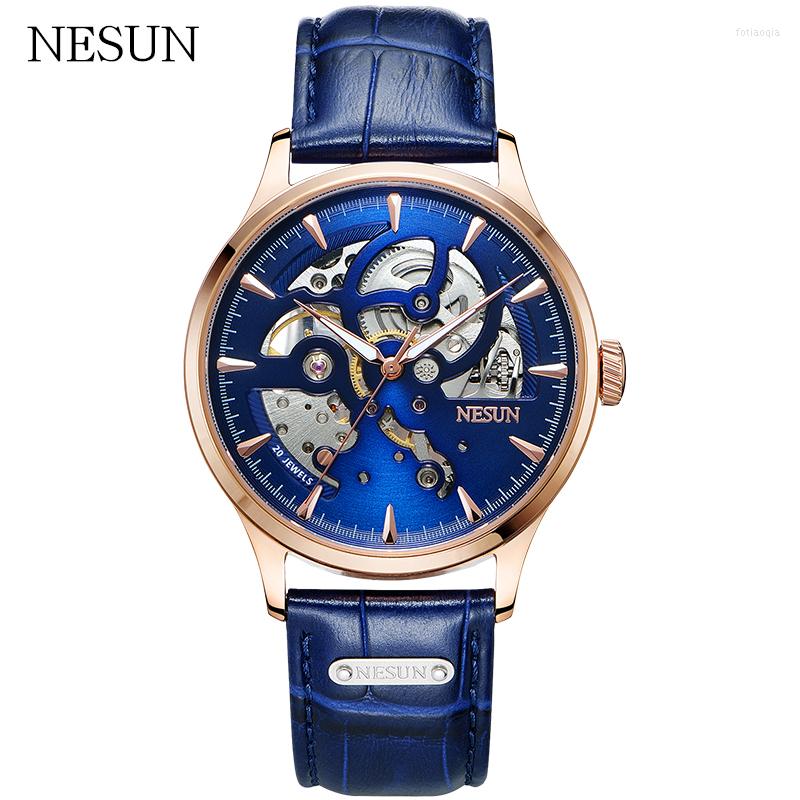 Wristwatches NESUN Men's Automatic Hollow Mechanical Watch Fashion Business Waterproof Watches Relogio Masculino, Blue
Wristwatches NESUN Men's Automatic Hollow Mechanical Watch Fashion Business Waterproof Watches Relogio Masculino, Blue