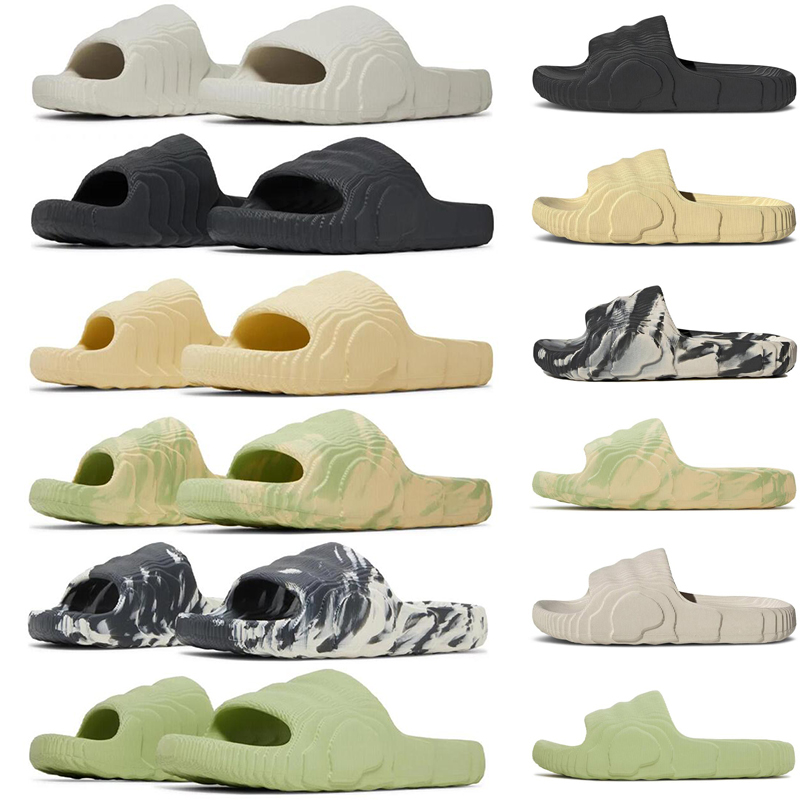 

Box With Designer adilette 22 slides slippers sandal for men women sandals shoes pantoufle mens womens Black Grey Desert Sand slipper luxury sliders platform heel, #1 black