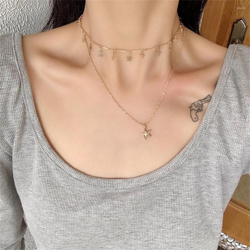 Pendant Necklaces Vintage Simple MultiLevel Gold Color Chain Star Sequin Starfish Necklace For Women Female Fashion Boho Choker Jewelry
Pendant Necklaces Vintage Simple MultiLevel Gold Color Chain Star Sequin Starfish Necklace For Women Female Fashion Boho Choker Jewelry