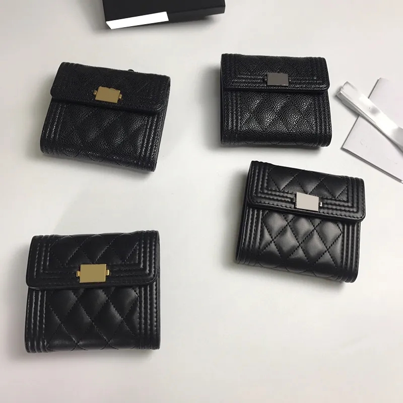 Womens Designer Sac Boy Card Holder Wallet Black Coin Purse Caviar Leather Calfskin Lambskin Antique Gold/Silver Metal Hardware Trifold Clutch Pouch, Caviar silver clasp
Womens Designer Sac Boy Card Holder Wallet Black Coin Purse Caviar Leather Calfskin Lambskin Antique Gold/Silver Metal Hardware Trifold Clutch Pouch, Caviar silver clasp