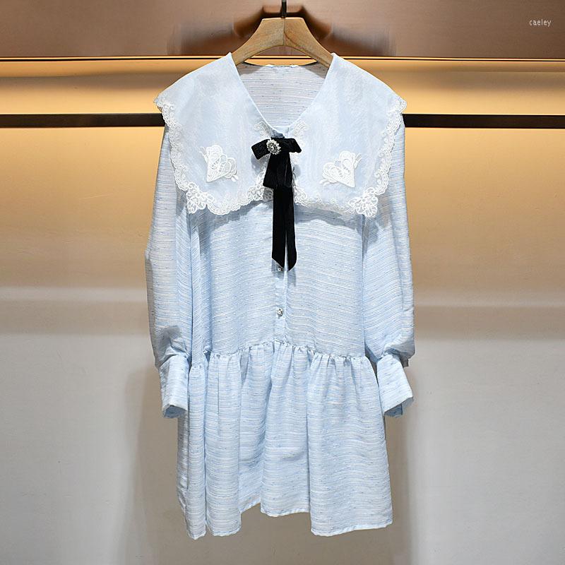 Casual Dresses 2023 Spring Summer Women' Mesh Embroidery Puff Sleeve Dress French Lapel Bow Polka Dot Ruffled Sweet Style Y1089, White
Casual Dresses 2023 Spring Summer Women' Mesh Embroidery Puff Sleeve Dress French Lapel Bow Polka Dot Ruffled Sweet Style Y1089, White