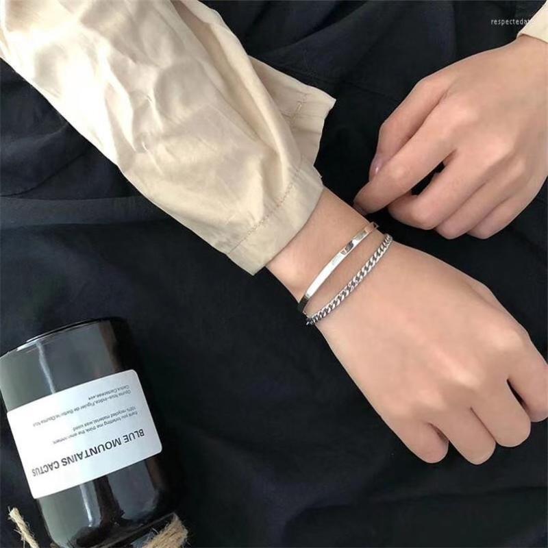 Bangle Versatile Men And Women's Open Bracelet Lovers' Sterling Custom Temperament Double Chain
Bangle Versatile Men And Women's Open Bracelet Lovers' Sterling Custom Temperament Double Chain