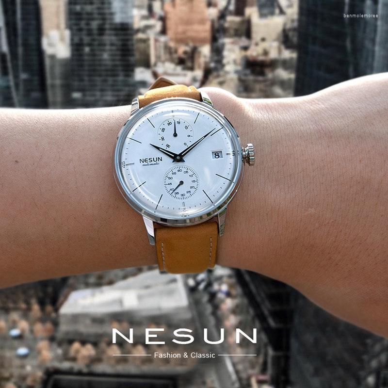 Wristwatches NESUN Brand Men's Watch Fashion Leisure Sports Business Automatic Mechanical Waterproof Luminous Leather Watches, Leather-yellow belt
Wristwatches NESUN Brand Men's Watch Fashion Leisure Sports Business Automatic Mechanical Waterproof Luminous Leather Watches, Leather-yellow belt