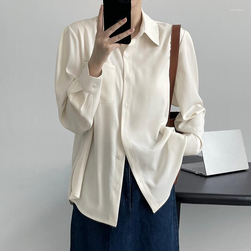 Women's Blouses Minimalist Solid Color Shirt Women Top Long Sleeve Blouse Spring Chemise Femme Lady, Beige
Women's Blouses Minimalist Solid Color Shirt Women Top Long Sleeve Blouse Spring Chemise Femme Lady, Beige