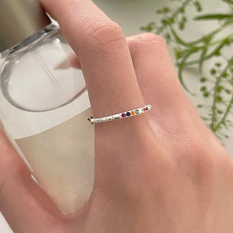 Wedding Rings Niche Design Inlaid Zircon Ring ForWomen Star Orbit Irregular Rainbow Sugar Paper Fashion Adjustable
Wedding Rings Niche Design Inlaid Zircon Ring ForWomen Star Orbit Irregular Rainbow Sugar Paper Fashion Adjustable