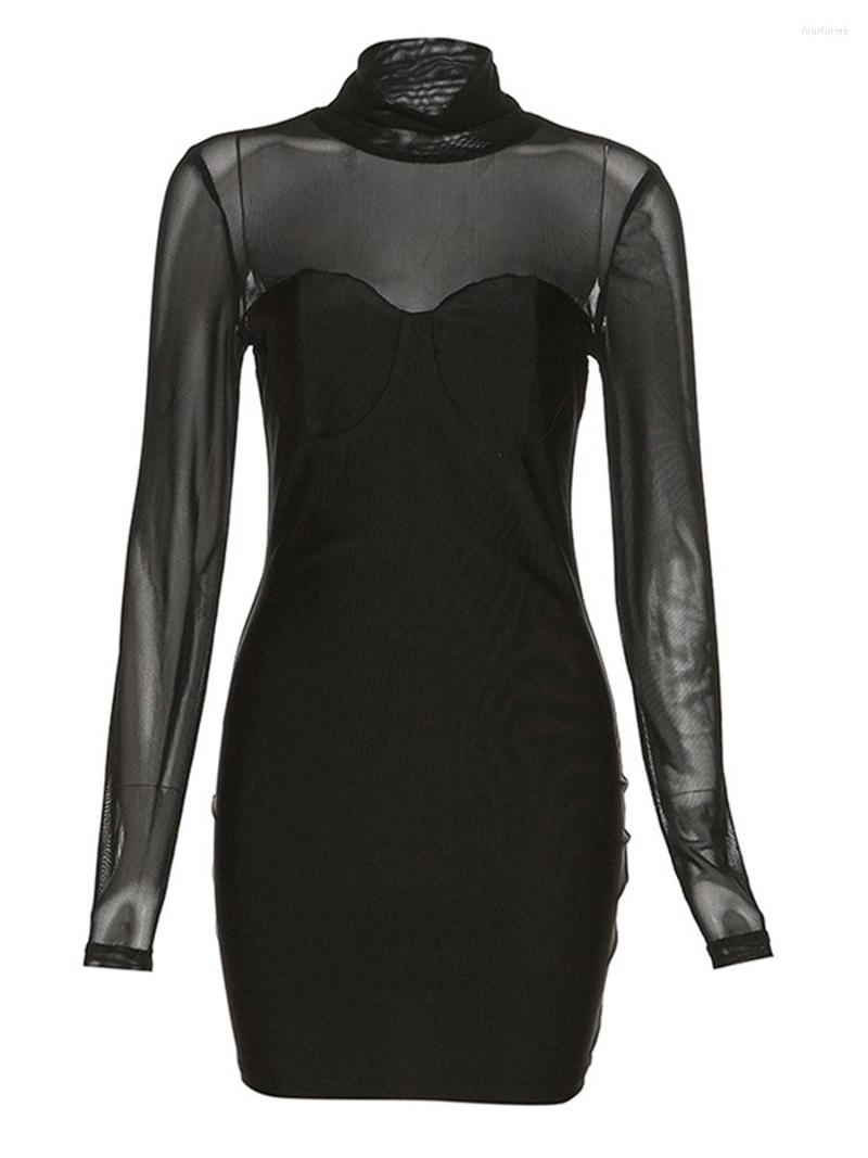 Casual Dresses Women Long Sleeve Bodycon Dress Solid Color Mesh See-Through Splicing Mock Neck Cocktail Spring Fall Party Club Mini, Black
Casual Dresses Women Long Sleeve Bodycon Dress Solid Color Mesh See-Through Splicing Mock Neck Cocktail Spring Fall Party Club Mini, Black