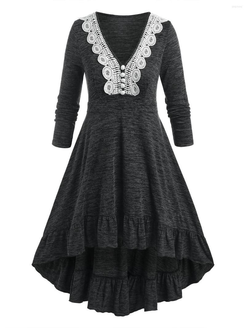 Casual Dresses ROSEGAL Mock Button Guipure Lace Flounce Retro Dress Vestidos 5XL Women Autumn V-Neck Long Sleeves A Line Causal Midi, Black
Casual Dresses ROSEGAL Mock Button Guipure Lace Flounce Retro Dress Vestidos 5XL Women Autumn V-Neck Long Sleeves A Line Causal Midi, Black
