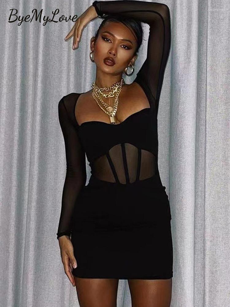 Casual Dresses ByeMyLove Sexy Party Dress Mini Black Bodycon Skinny Women Long Sleeve Patchwork Mesh Fashion Clubwear 2023
Casual Dresses ByeMyLove Sexy Party Dress Mini Black Bodycon Skinny Women Long Sleeve Patchwork Mesh Fashion Clubwear 2023