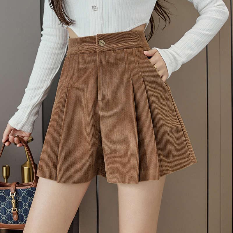 Women' Shorts Corduroy Casual Women Autumn Winter High Waist Loose Wide Leg Fashion Pleated Womens Black Bikers C7986, Black shorts
Women' Shorts Corduroy Casual Women Autumn Winter High Waist Loose Wide Leg Fashion Pleated Womens Black Bikers C7986, Black shorts