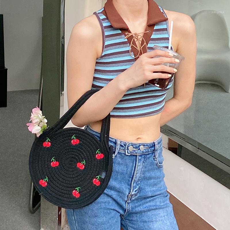 Evening Bags Hylhexyr Portable Cherry Embroidery Handbag Summer Round Woven Cotton Thread Tote Travel Holiday Fashion Straw For WomanEvening, Black
Evening Bags Hylhexyr Portable Cherry Embroidery Handbag Summer Round Woven Cotton Thread Tote Travel Holiday Fashion Straw For WomanEvening, Black