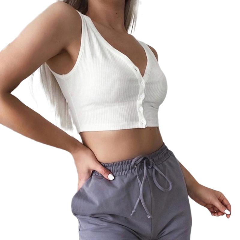 Women' Tanks & Camis Women Vest Summer Fashion Sexy V-neck Button Down Slim Fit Cropped Top Solid Color T-shirt, Black
Women' Tanks & Camis Women Vest Summer Fashion Sexy V-neck Button Down Slim Fit Cropped Top Solid Color T-shirt, Black