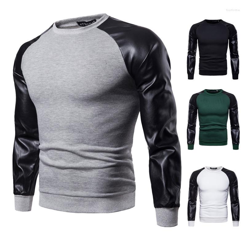 Men's Hoodies Men PU Leather Stitching Long-sleeve Pullover Sweatshirts Casual British Style Cotton Brushed Coats For Autumn, Green hoodies
Men's Hoodies Men PU Leather Stitching Long-sleeve Pullover Sweatshirts Casual British Style Cotton Brushed Coats For Autumn, Green hoodies