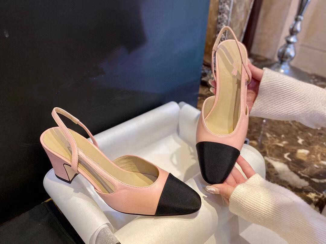 Shoes Baotou xiaoxiangfeng color matching round head one-sided belt medium thick high-heeled sandals women's Slingback elegant women's shoes, Pink
Shoes Baotou xiaoxiangfeng color matching round head one-sided belt medium thick high-heeled sandals women's Slingback elegant women's shoes, Pink