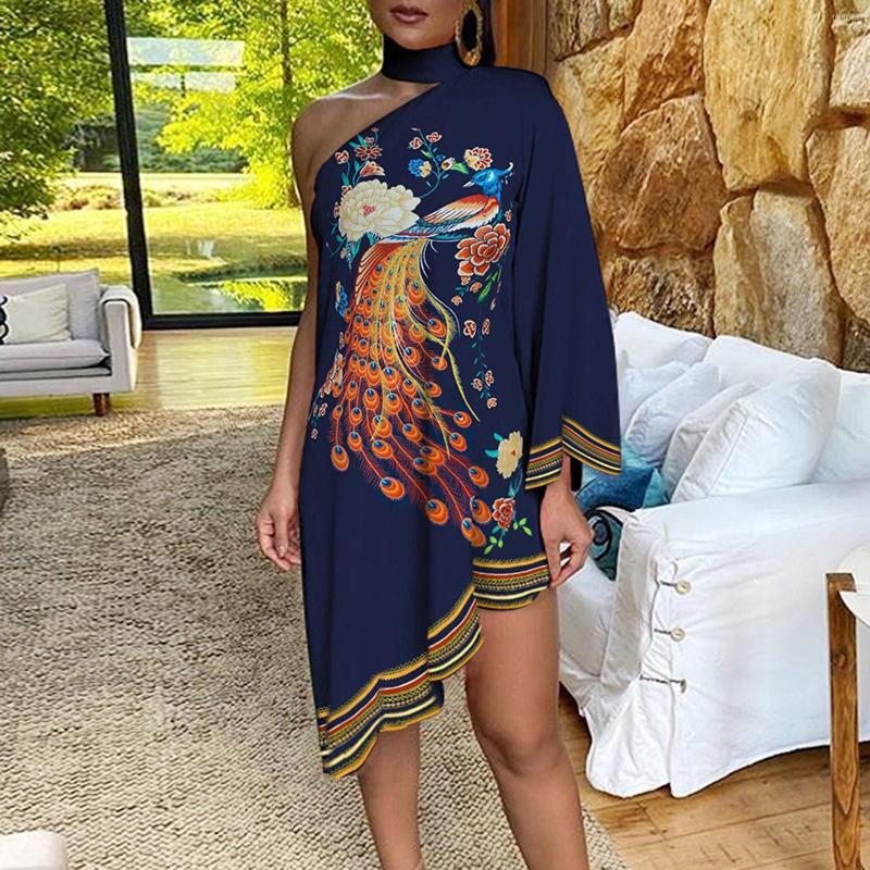 Casual Dresses Sexy One-shoulder Long Sleeve Party Dress Spring Vintage Halter Loose Irregular Elegant Women Print Ruffle Vestido, Black
Casual Dresses Sexy One-shoulder Long Sleeve Party Dress Spring Vintage Halter Loose Irregular Elegant Women Print Ruffle Vestido, Black