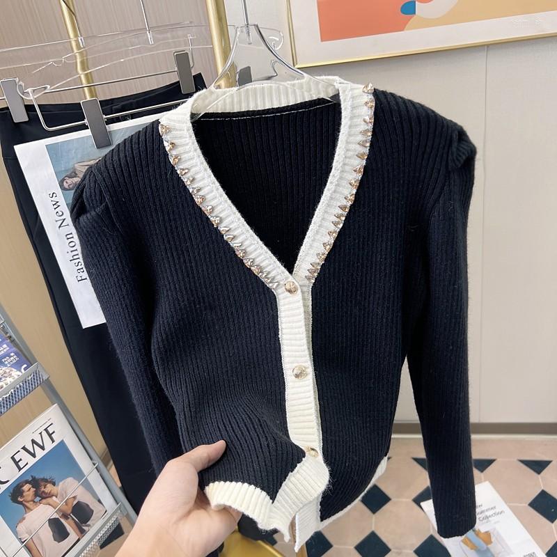 Women's Knits Diamonds V-neck Puff Sleeve Sweater Women Knitted Crop Cardigan Long Tops Knitwear Streetwear Fashion Chic Ladies Jumper, Black
Women's Knits Diamonds V-neck Puff Sleeve Sweater Women Knitted Crop Cardigan Long Tops Knitwear Streetwear Fashion Chic Ladies Jumper, Black